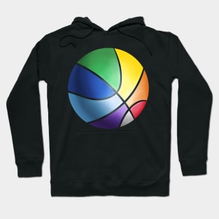 Colorful Basketball In Rainbow Colors With Hoodie